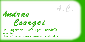 andras csorgei business card